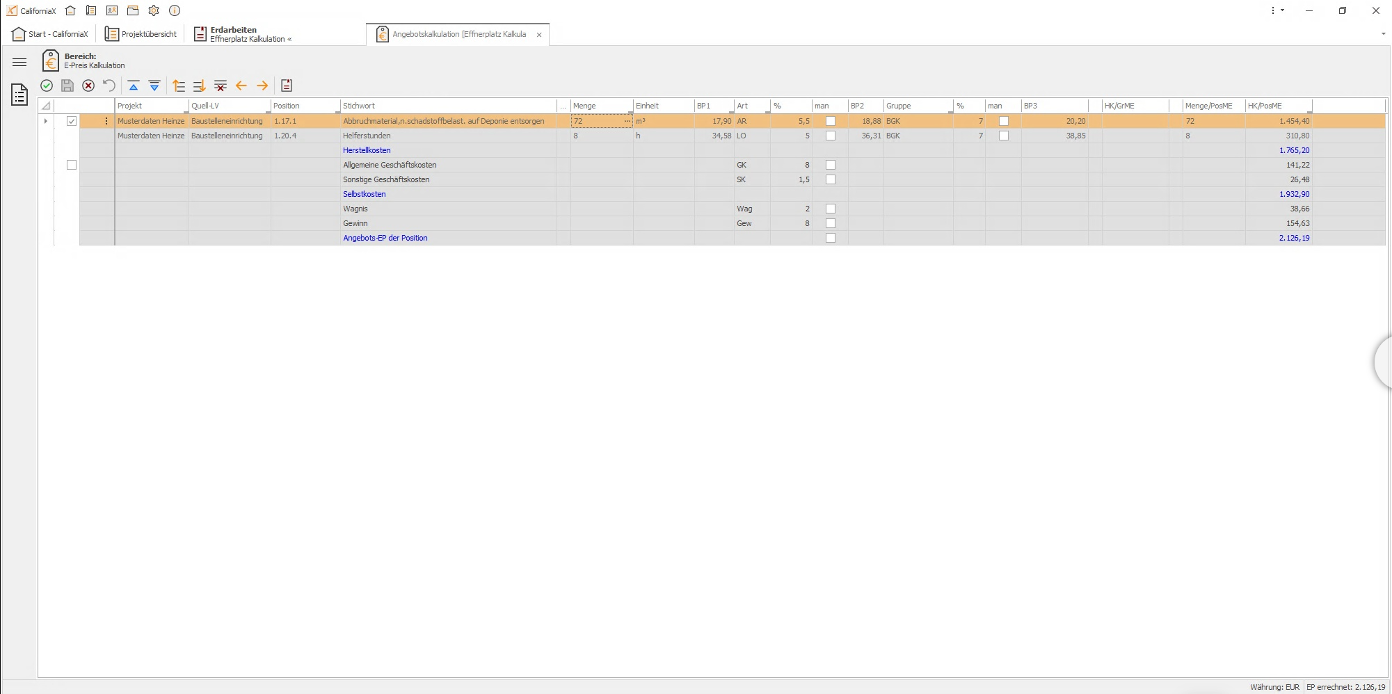 Screenshot Modul KAL CaliforniaX